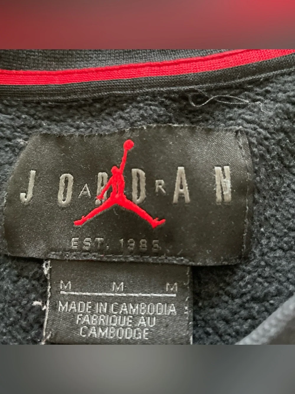 Nike Air Jordan Sweatshirt Mens M Black Crewneck Fleece Jumpman Logo Pullover